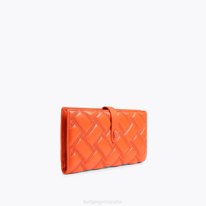 Kurt Geiger mujer cartera suave de cuero londres 2LPR275 | bolsas naranja